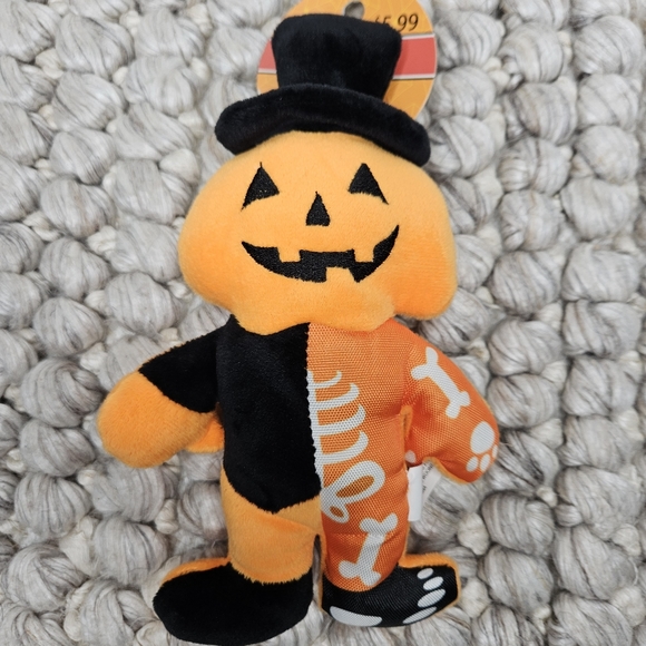 Spooky Village Dog Toy Halloween Jack O Lantern Plush Skeleton Squeaky CVS - Picture 1 of 5